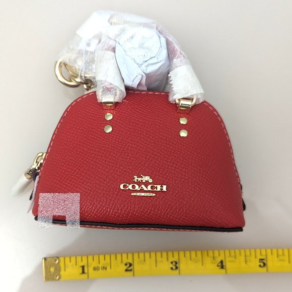 Coach Mini Katy Satchel Bag Charm Miami Red Key Fob - Picture 3 of 6
